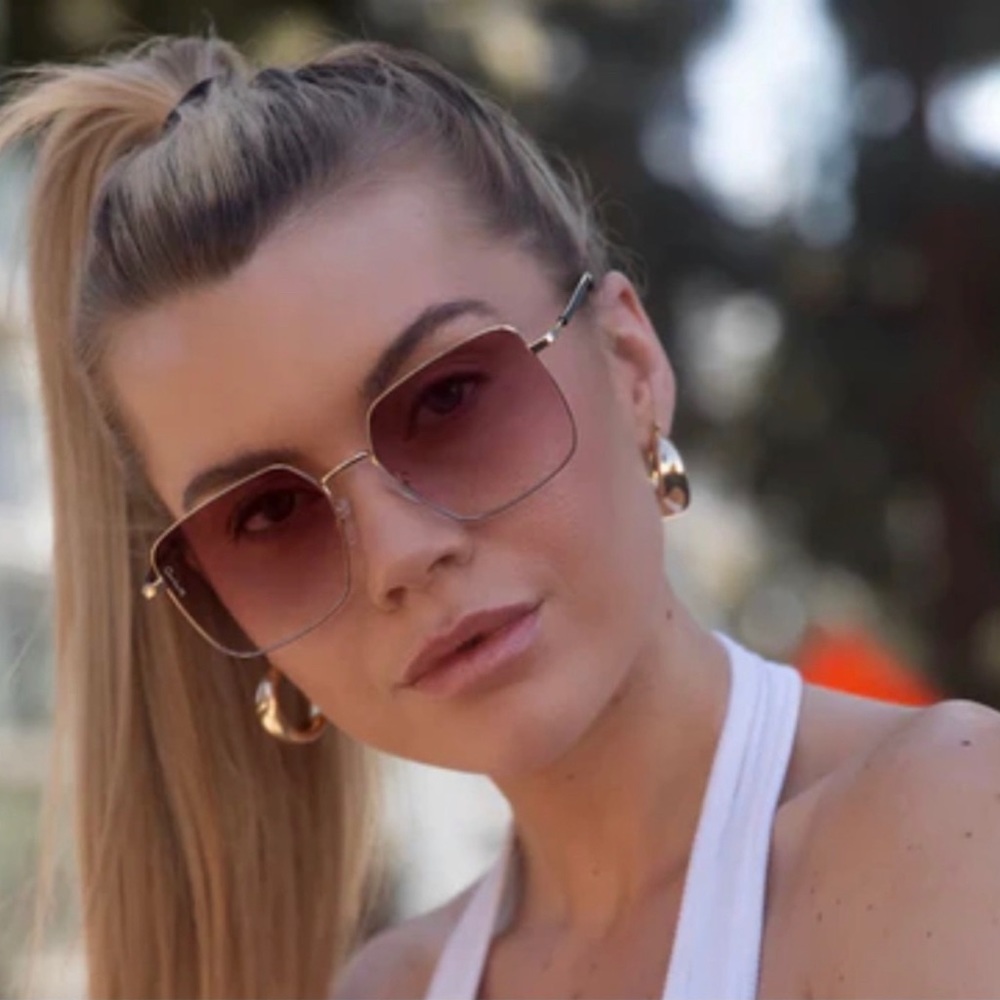 Otra Rectangular Rose Gold Statement Sunglasses. … - image 4